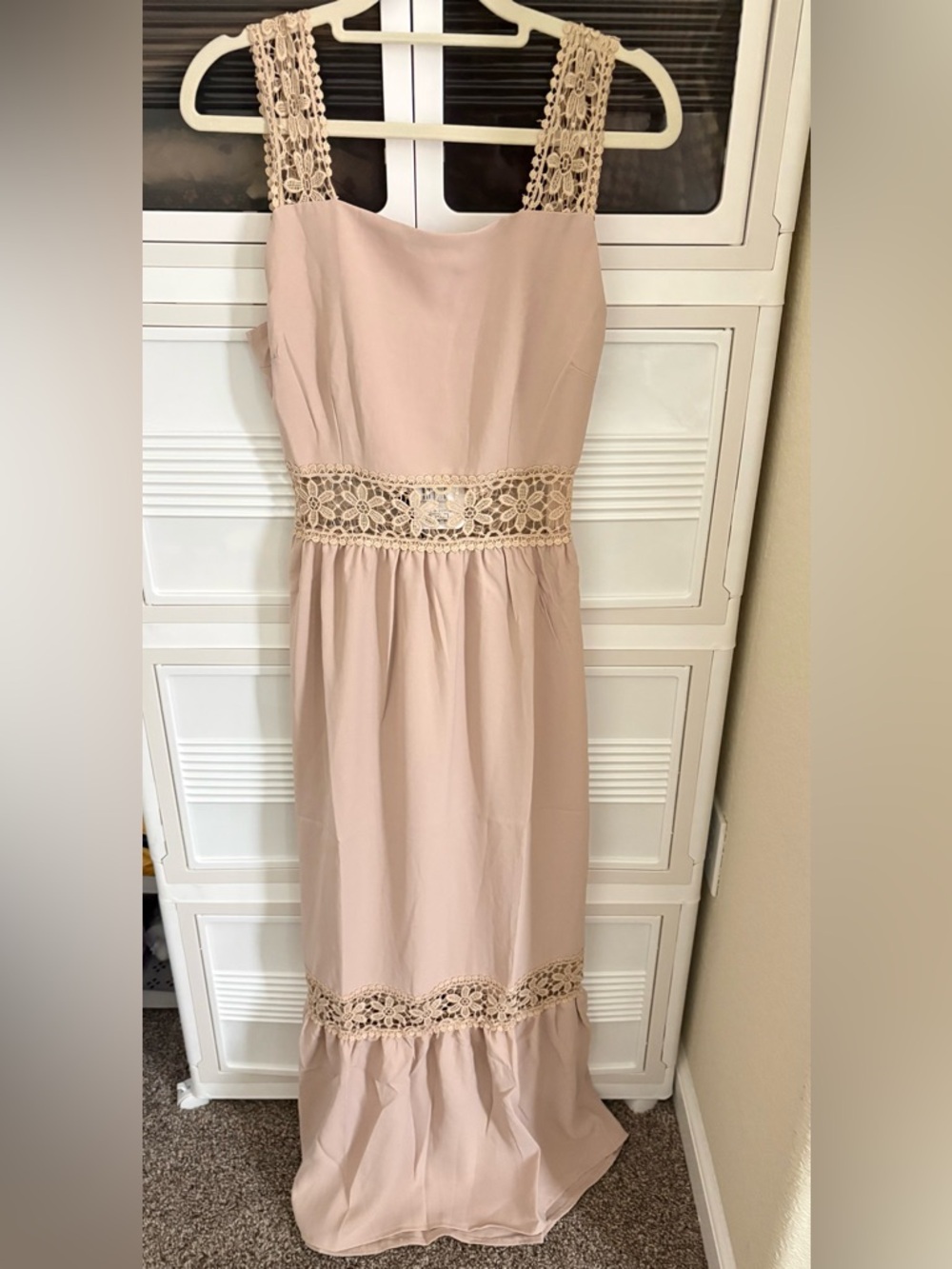 Tuba Sleeveless Crochet-Trim Maxi Dress in Medium
